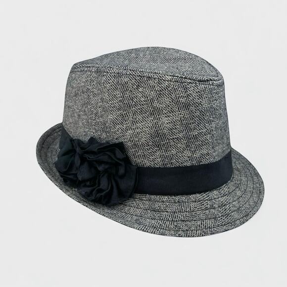 H&M Tweed Hat with Black Floral Band - Picture 1 of 6